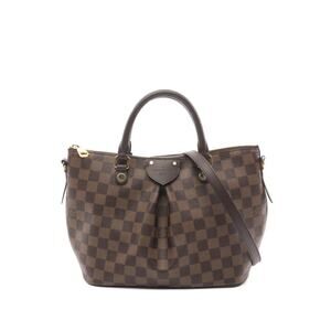 Louis Vuitton Leather Brown Check Damier Ebene Siena Shoulder Bag